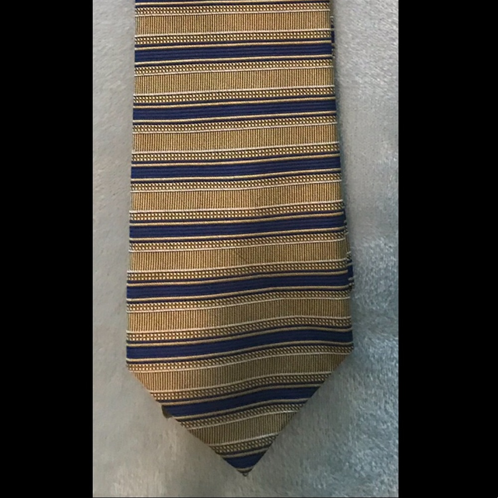Jos. A. Banks Gold & Navy Striped Tie